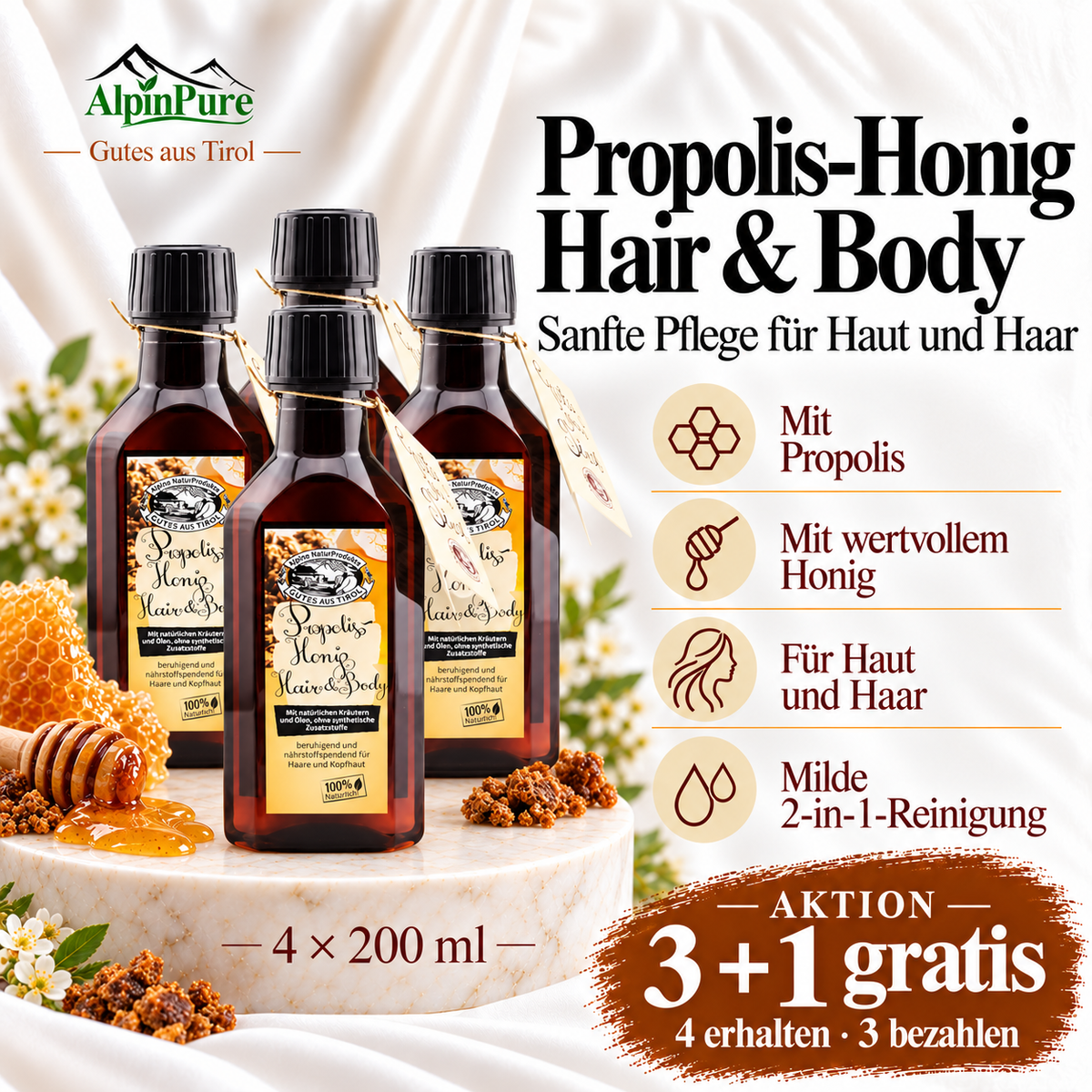 Alpine Propolis Hair & Body "Aktion 3 + 1 gratis"