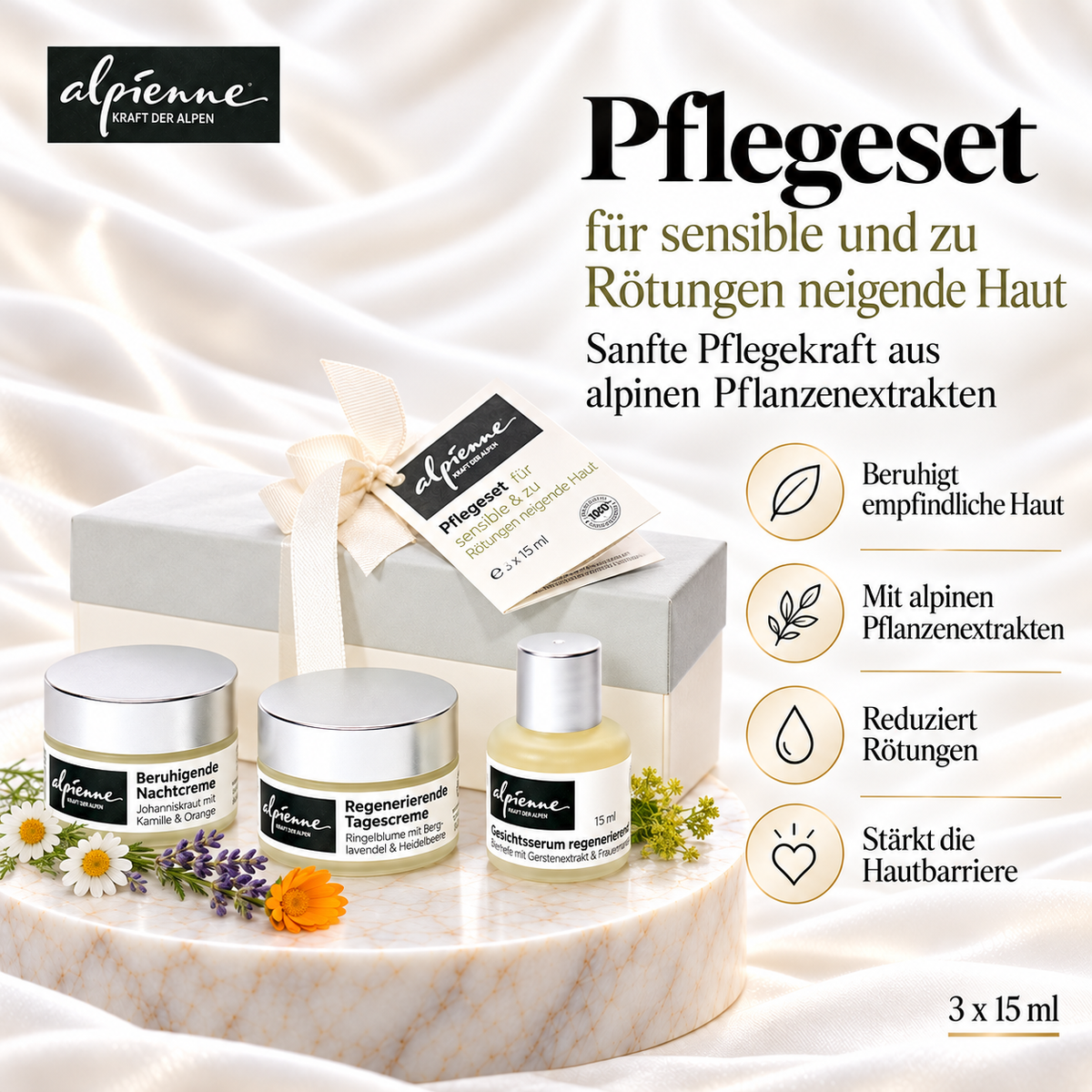 Alpienne Pflegeset für sensible und zu Rötungen neigende Haut
