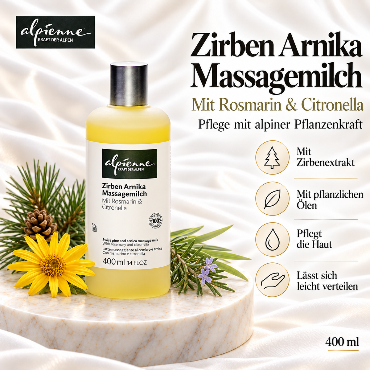 Alpienne Zirben Arnika Massagemilch