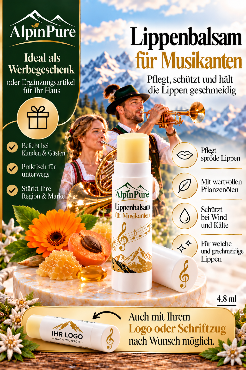 AlpinPure Lippenbalsam für Musikanten