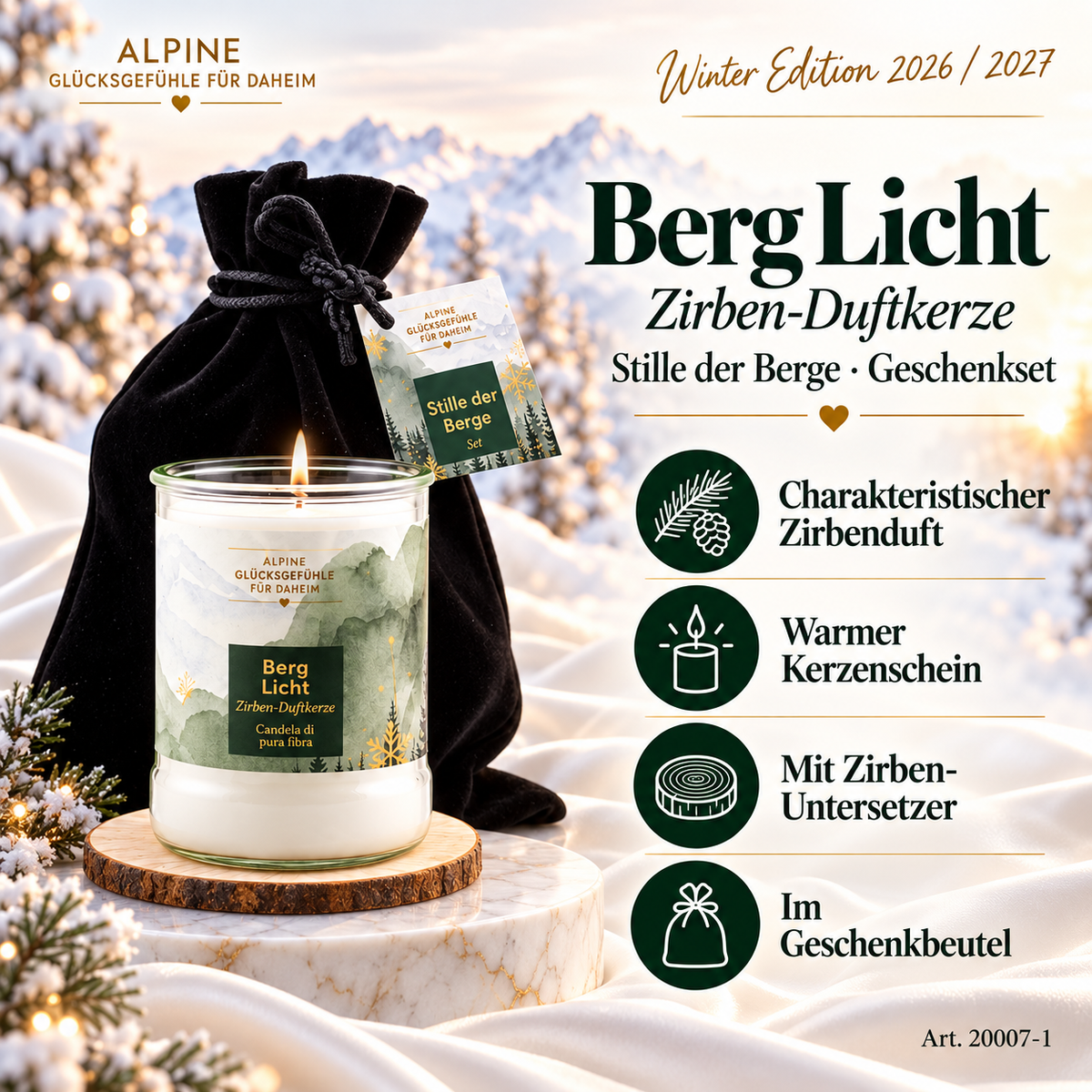 Berg Licht – Zirben-Duftkerze