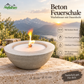 Beton Feuerschale – handgefertigtes Schmelzlicht mit Dauerdocht / breiter Rand