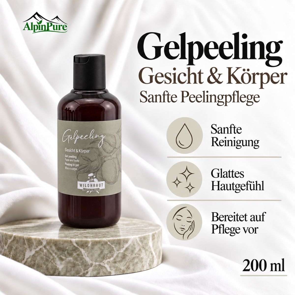 AlpinPure – Gelpeeling für Gesicht & Körper