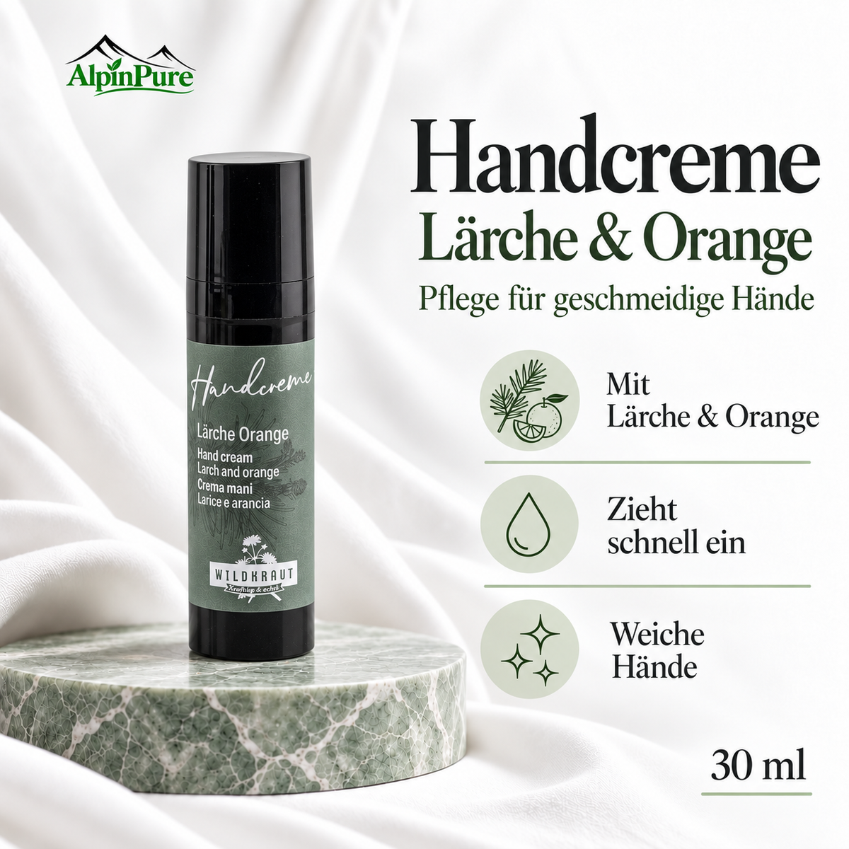 AlpinPure – Handcreme Lärche & Orange