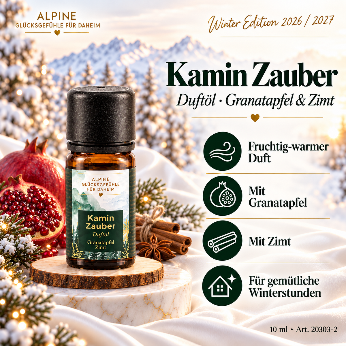 Kamin Zauber – Duftöl Granatapfel & Zimt