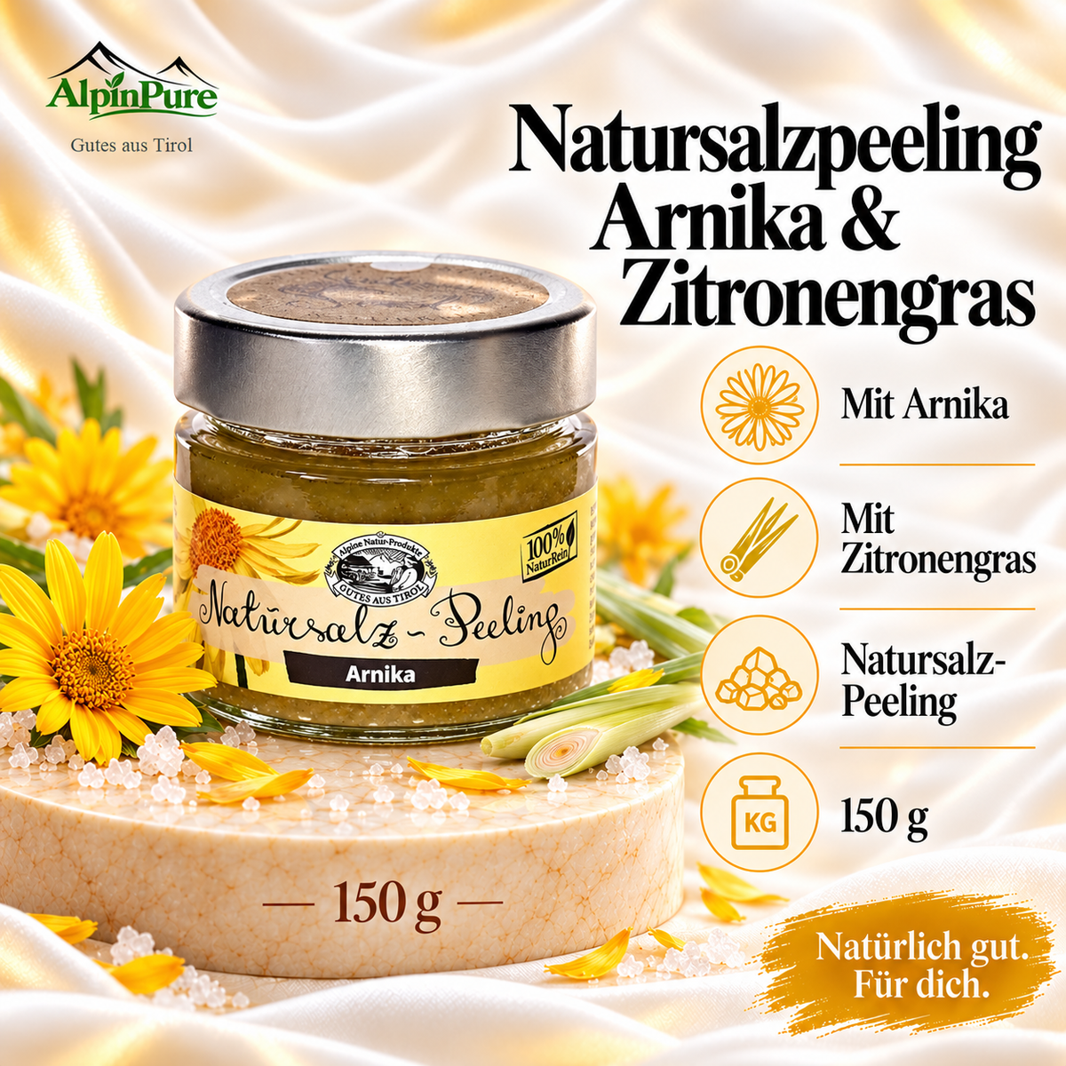Alpine Natursalzpeeling Arnika & Zitronengras