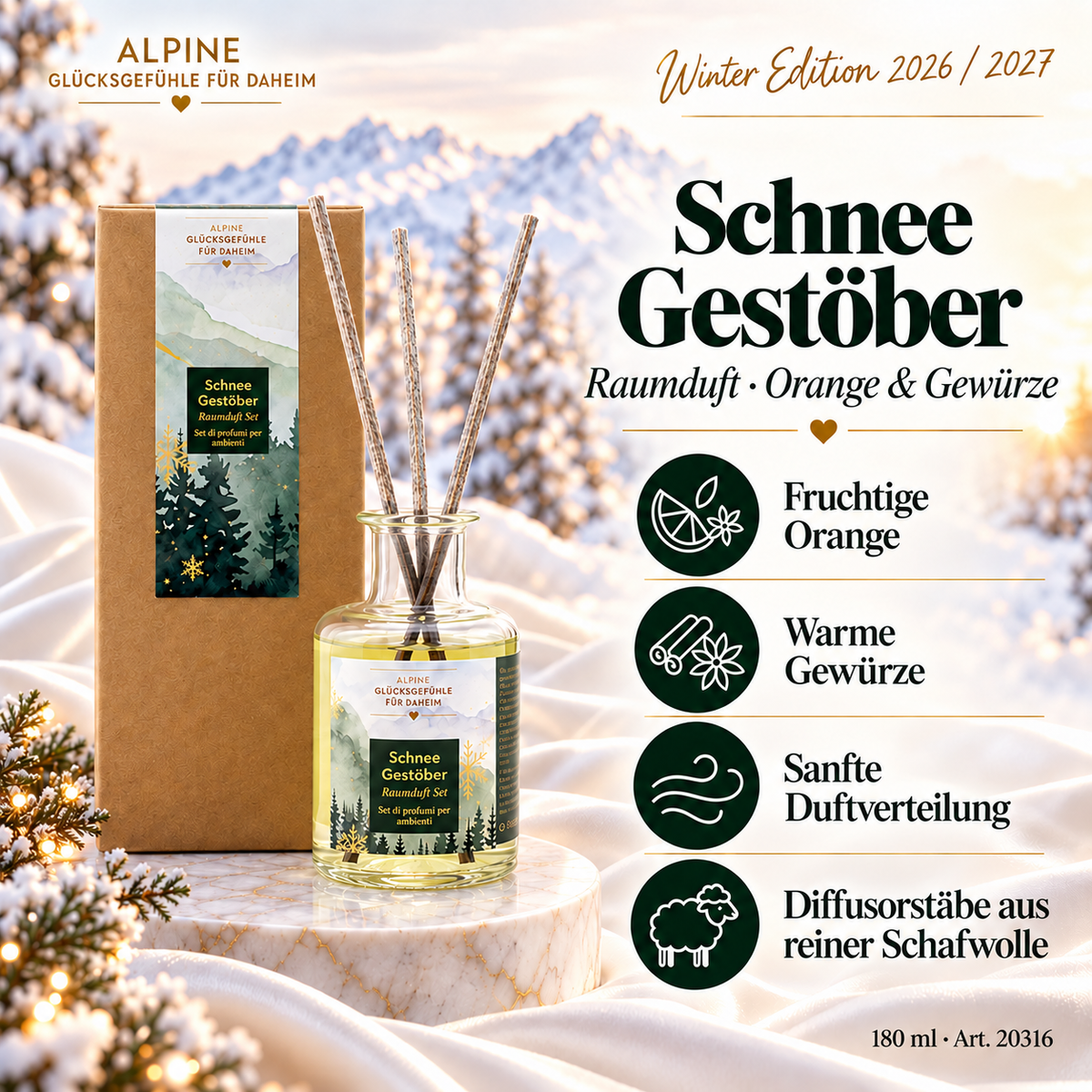 Schnee Gestöber – Raumduft Orange & Gewürze