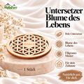 Zirben Untersetzer mit Blume des Lebens