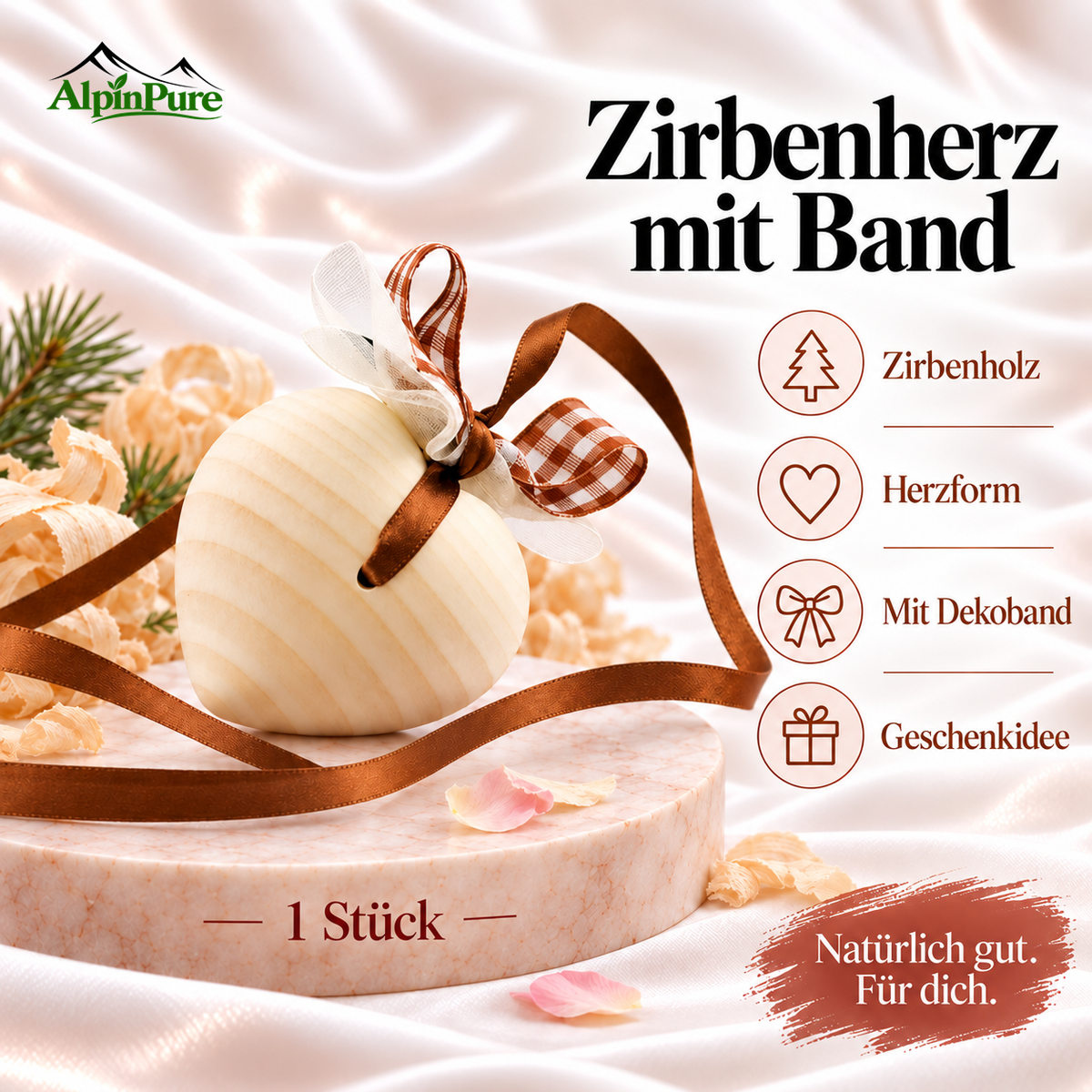 Zirbenherz mit Band